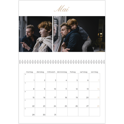 Fotokalender A4 doppelt (30 x 40 cm) — Eleganter Kalender [deckblatt]