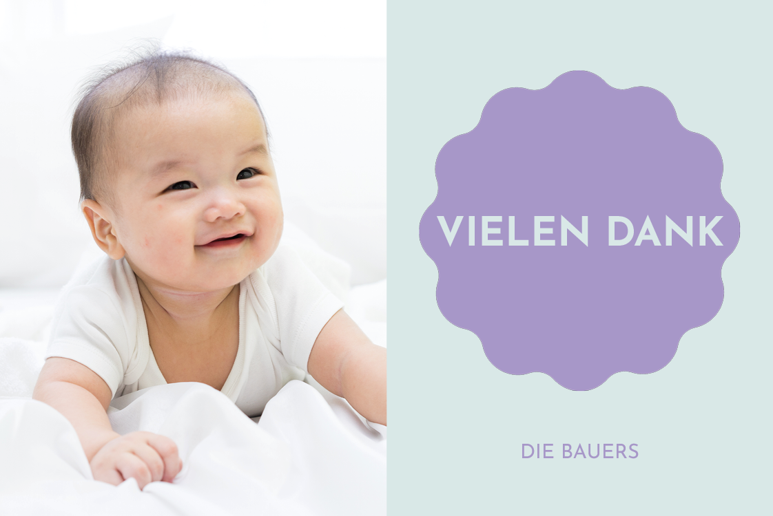 Dankeskarten — Farbige Wellen