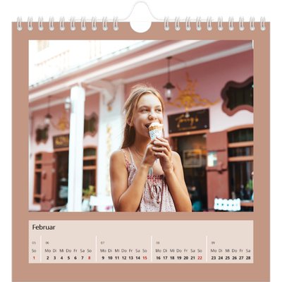 Jahreskalender Quadratisch — Erdtöne [Februar]