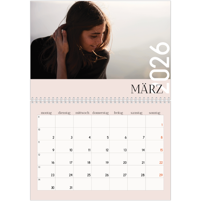 Fotokalender A4 doppelt (30 x 40 cm) — Überlappender Text [Marsch]