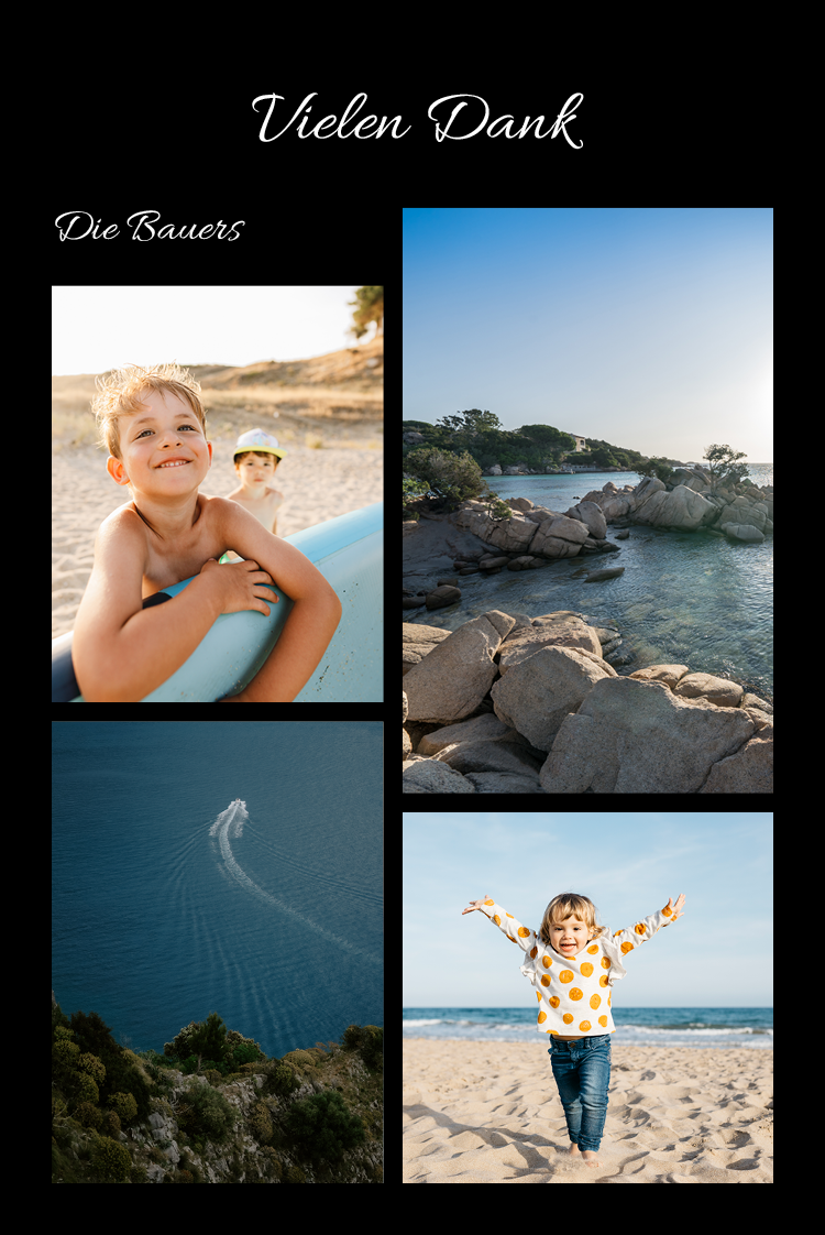 Dankeskarten — Schwarze Kollage