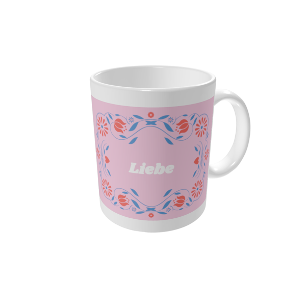 Tasse bedrucken — Blumenschablone