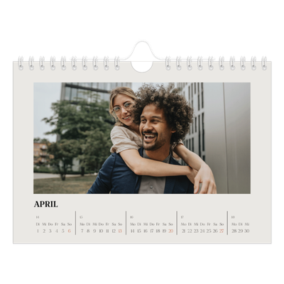 Fotokalender A5 — Schlicht in Creme [April]