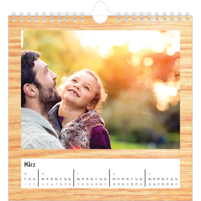 Jahreskalender Quadratisch — Holzhintergründe [Marsch]