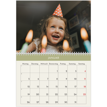 Fotokalender A4 doppelt — Pastellfarbene Monate