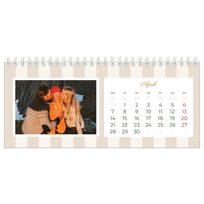 Tischkalender — Schrift und Streifen [April]