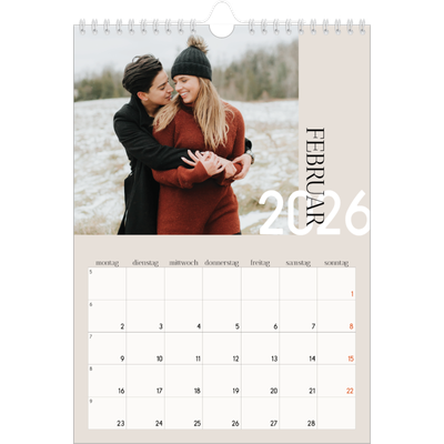 Fotokalender A4 (20 x 30 cm) — Überlappender Text [Februar]