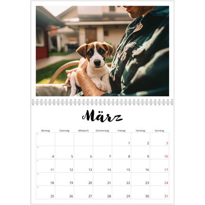 Fotokalender A4 doppelt (30 x 40 cm) — Handgeschrieben [Marsch]
