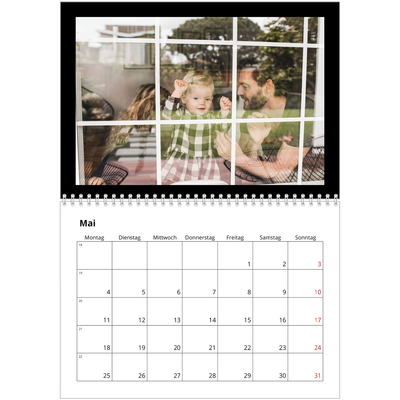 Fotokalender A4 doppelt (30 x 40 cm) — Schwarzer Rand oben [deckblatt]