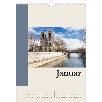 A3 Jahreskalender — Sehenswürdigkeiten der Welt [Januar]