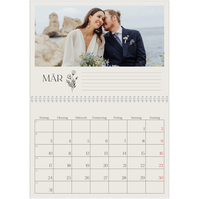 Fotokalender A4 doppelt (30 x 40 cm) — Blühende Initialen [Marsch]