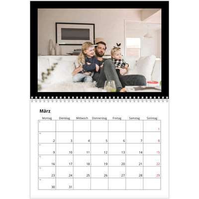Fotokalender A4 doppelt (30 x 40 cm) — Schwarzer Rand oben [Marsch]