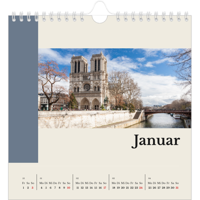 Jahreskalender Quadratisch — Sehenswürdigkeiten der Welt [Januar]