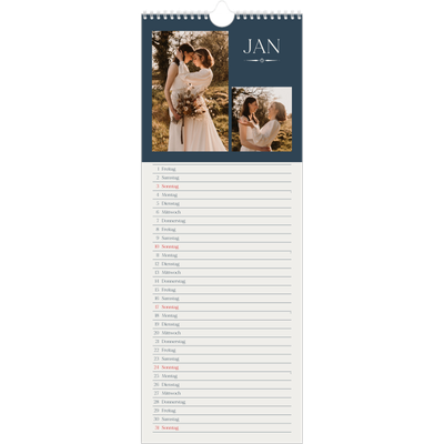 Küchenkalender  — Schiefer und Serifen [Januar]