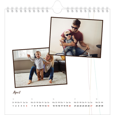 Jahreskalender Quadratisch — Geschenkpapier blumig [April]