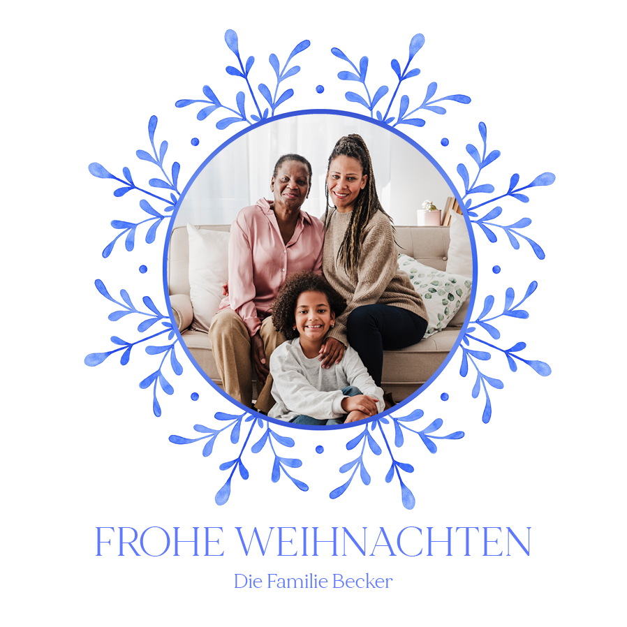 Fotokarten — Aquarell-Schneeflocke