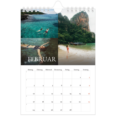 Fotokalender A5 — Einfacher Serif [Februar]