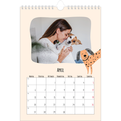 Fotokalender A4 (20 x 30 cm) — Hunde und Kritzeleien [April]