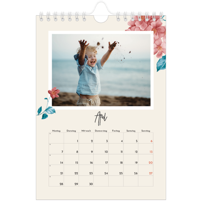 Fotokalender A5 — Gemalte Blumen [April]