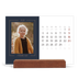 Tischkalender mit Holzfuß Querformat  — Preußisch Blau [Februar]