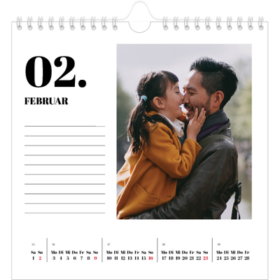 Jahreskalender Quadratisch — Serif und Momente [Februar]