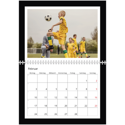 Fotokalender A4 doppelt (30 x 40 cm) — Schwarzer Rahmen [Februar]
