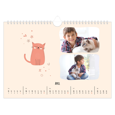 Fotokalender A4 — Katzen und Kritzeleien [April]