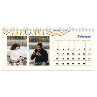Tischkalender — Retro-Streifen [Februar]