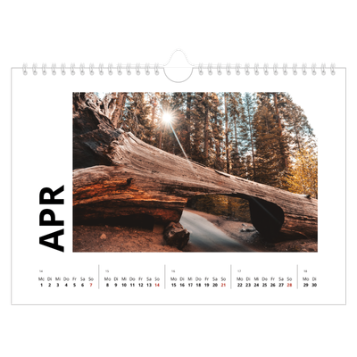 Fotokalender A4 — Weißer Rahmen [April]