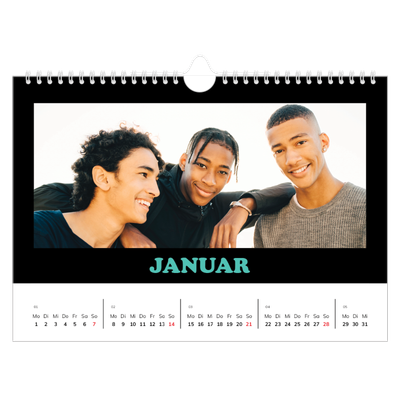 Fotokalender A4 — Bunte Schrift [Januar]