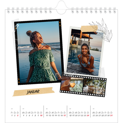 Jahreskalender Quadratisch — Scrapbook-Flair [Januar]