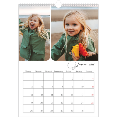 A3 Jahreskalender — Schrift und Schnappschüsse [Januar]