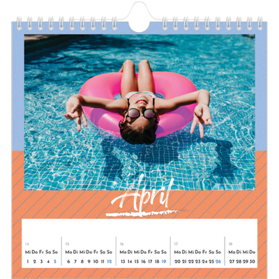 Jahreskalender Quadratisch — Farben und Muster [April]