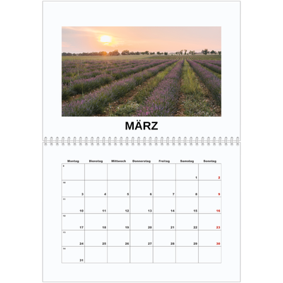 Fotokalender A4 doppelt (30 x 40 cm) — Schlichtes Foto [Marsch]