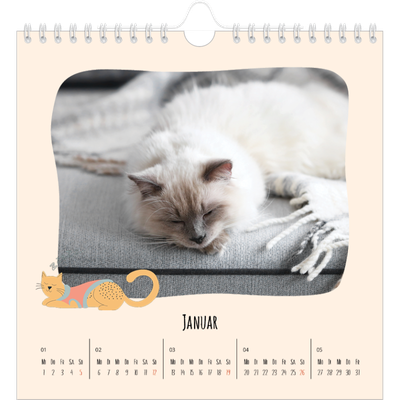 Jahreskalender Quadratisch — Katzen und Kritzeleien [Januar]