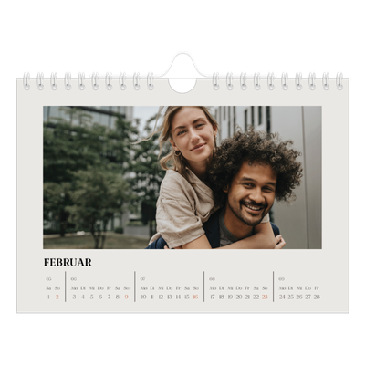 Fotokalender A5 — Schlicht in Creme [Februar]