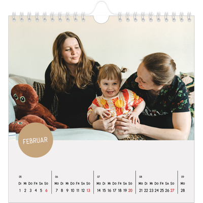 Jahreskalender Quadratisch — Fotosticker [Februar]