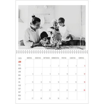 Fotokalender A4 doppelt — Rote Highlights