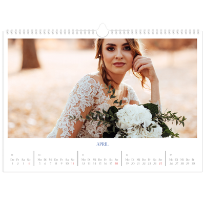 Fotokalender A3 — Kobalt Klassik [April]