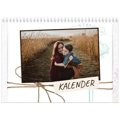 Fotokalender A4 doppelt (30 x 40 cm) — Geschenkpapier blumig [deckblatt]