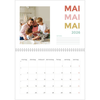 Fotokalender A4 doppelt (30 x 40 cm) — Bunte Schrift [deckblatt]