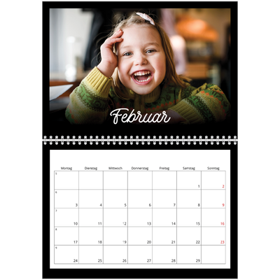 Fotokalender A4 doppelt (30 x 40 cm) — Schwarzes [Februar]