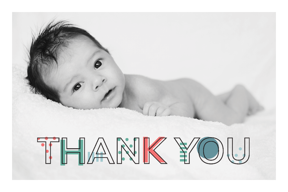 Dankeskarten — Gemusterte Buchstaben