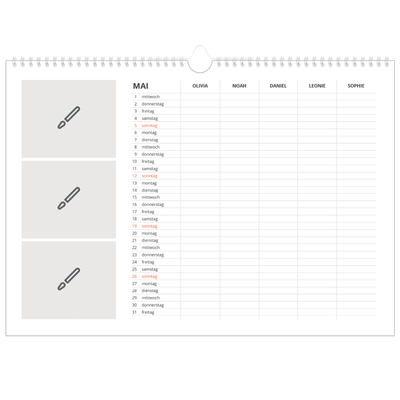 Family Planners A3 Landscape — Gestalte selbst - 5-köpfige Familie [deckblatt]
