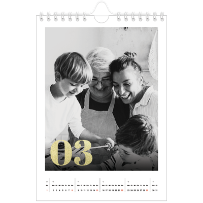 Fotokalender A5 — Große Glitzerzahlen [Marsch]