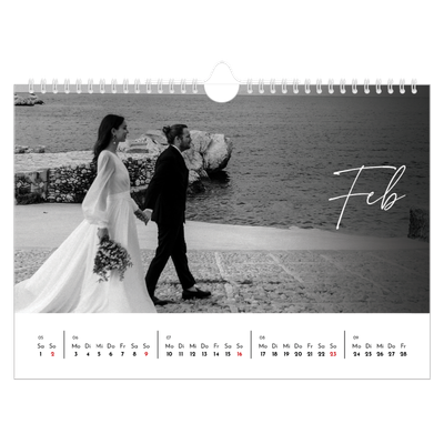 Fotokalender A4 — Elegante Schrift [Februar]