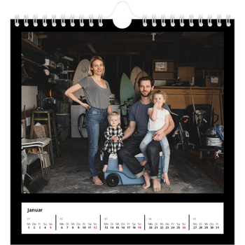 Fotokalender Quadratisch — Schwarzer Rand oben