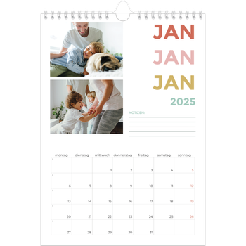 Fotokalender A4 — Bunte Schrift