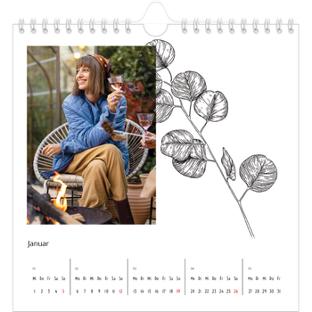 Fotokalender Quadratisch — Blumenzeichnungen