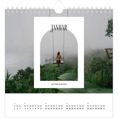 Jahreskalender Quadratisch — Der offene Bogen [Januar]